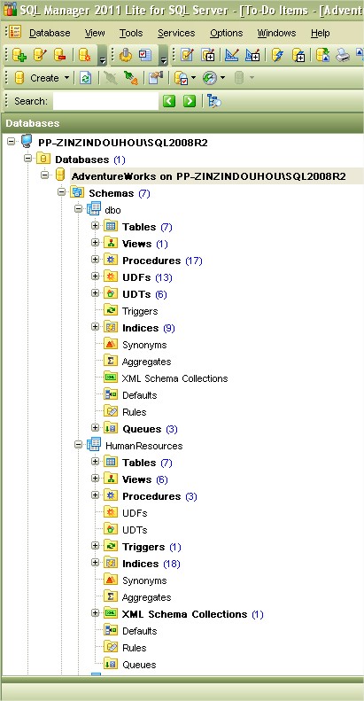 Adventureworks  vu par EMS SQL Manager